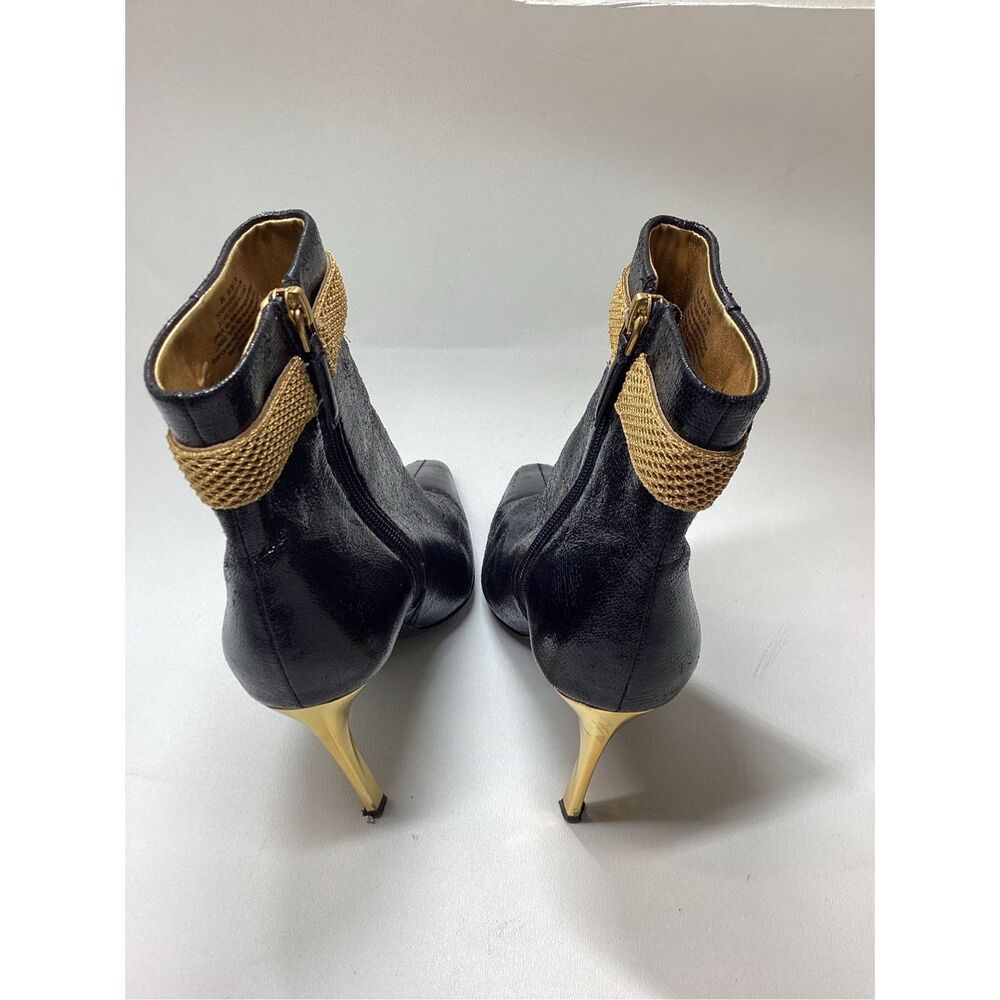 Donna‎ karan Sylvia Black & Gold stiletto  Bootie - Picture 6 of 17